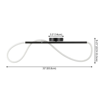 Alessio Contemporary Minimalist 360 Adjustable Silicone Neon Rope Dimmable Linear Integrated LED Flush Mount - JONATHAN Y